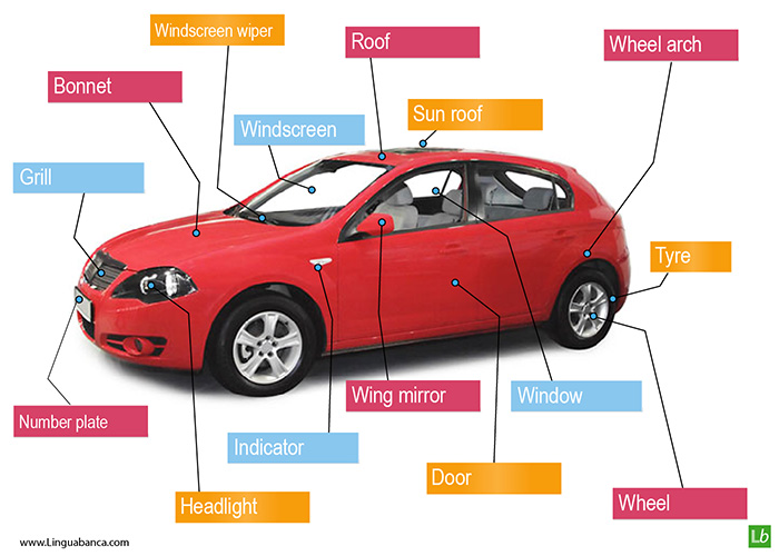 Partes de un carro en INGLES - Vocabulario Automotriz